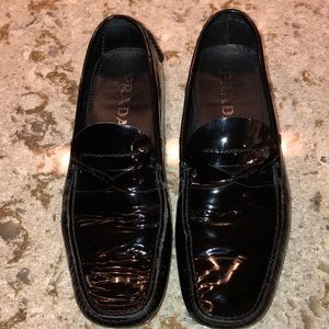 Prada Black Patent Driving Shoes